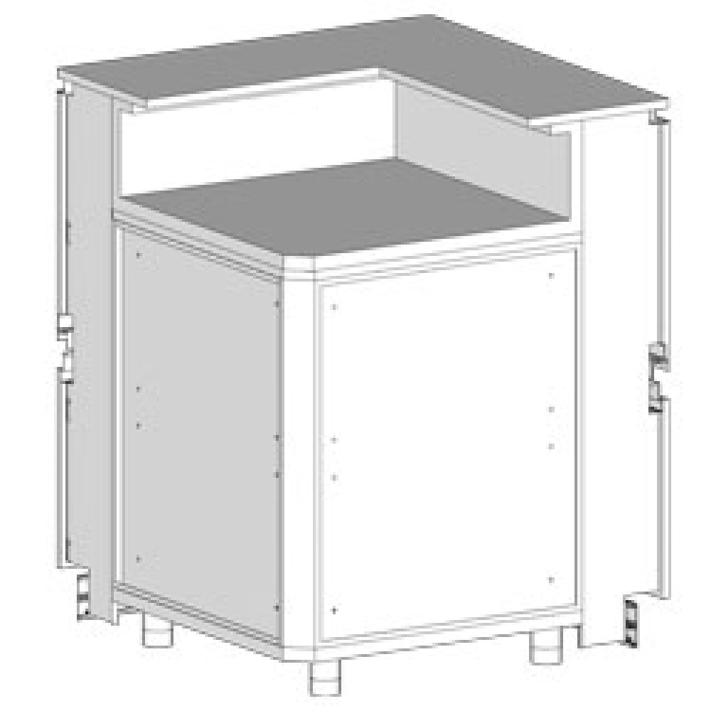 Angle neutre - fermé 90° avec tablette service - Diamond