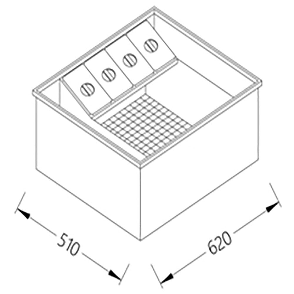 Option: plateau cocktail 4 GN 1 / 9 encastré - Diamond