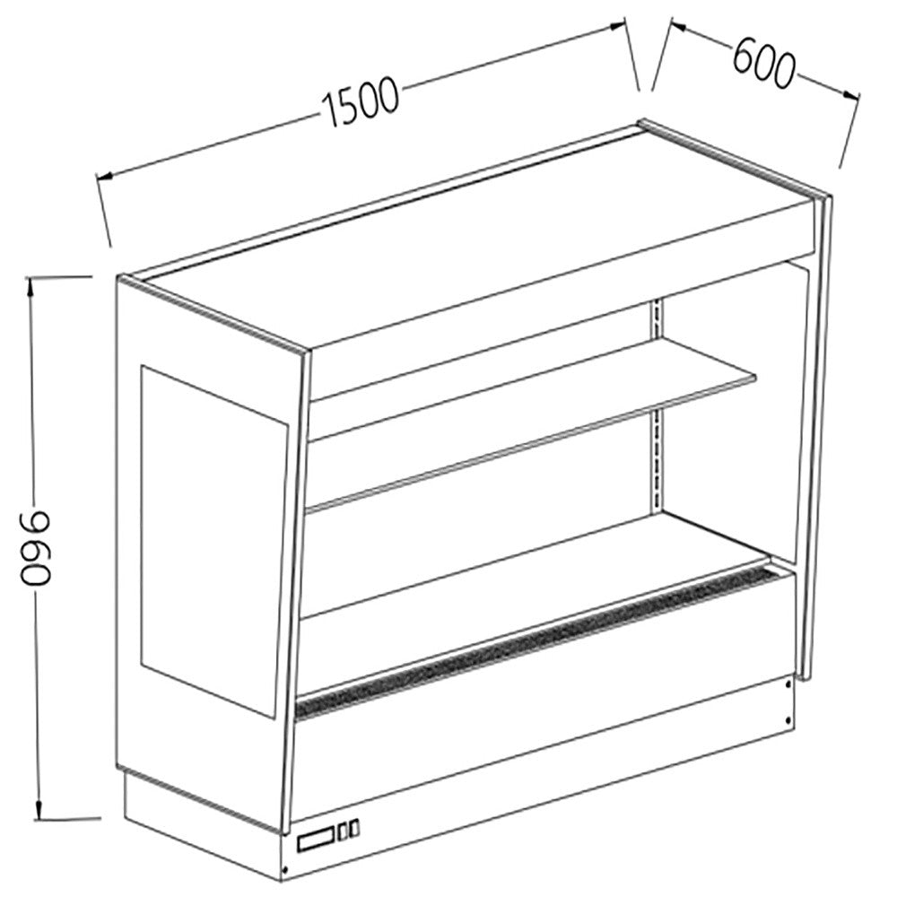 Option- meuble haut réfrigéré ventilé 1500 x 600 x 960mm - Diamond