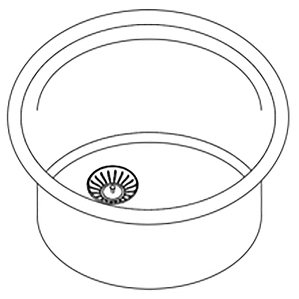 Option- Évier circulaire en inox Ø 380 mm intégré - Diamond