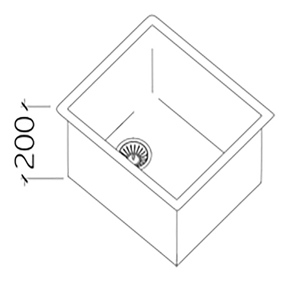 Option- Évier carré inox 330x330 mm intégré - Diamond