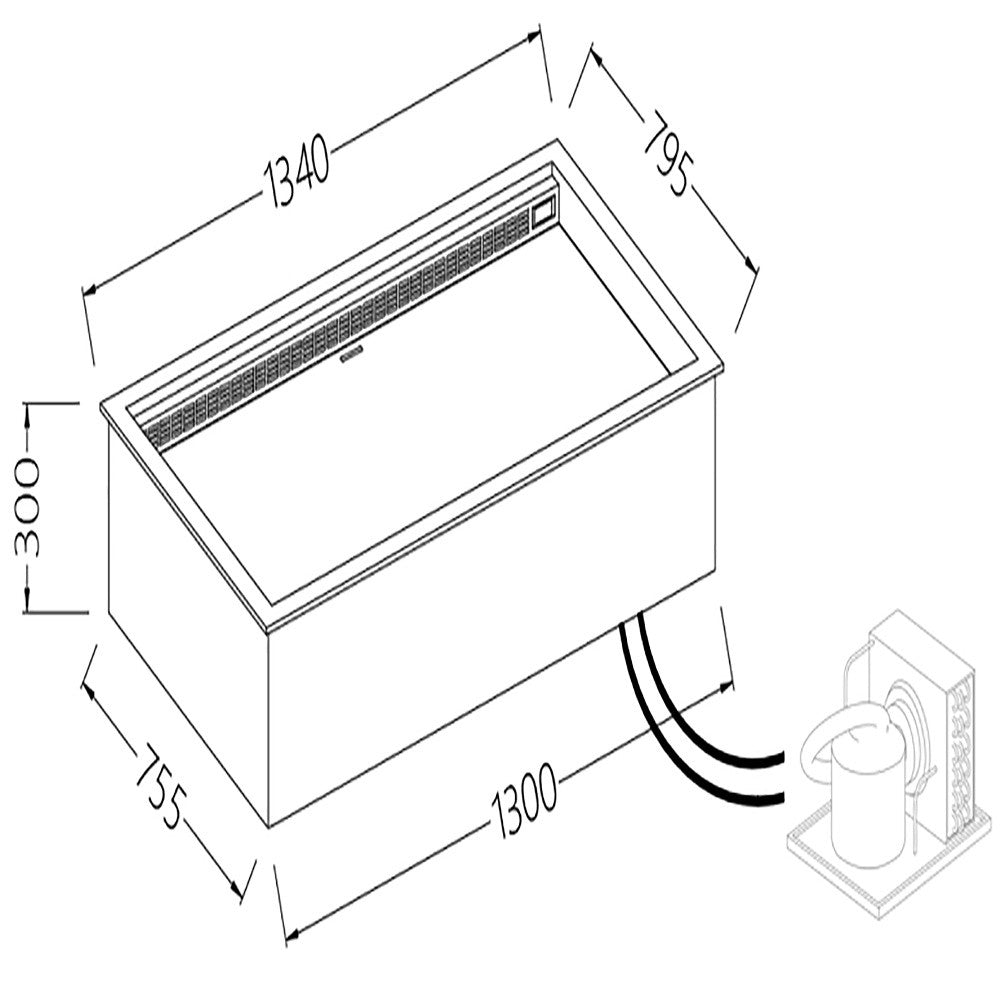 Option: bac encastrable ventilé intégré réfrigéré - Diamond