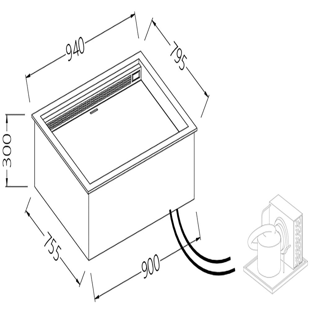 Option: bac intégré chaud-froid encastrable ventilé - Diamond