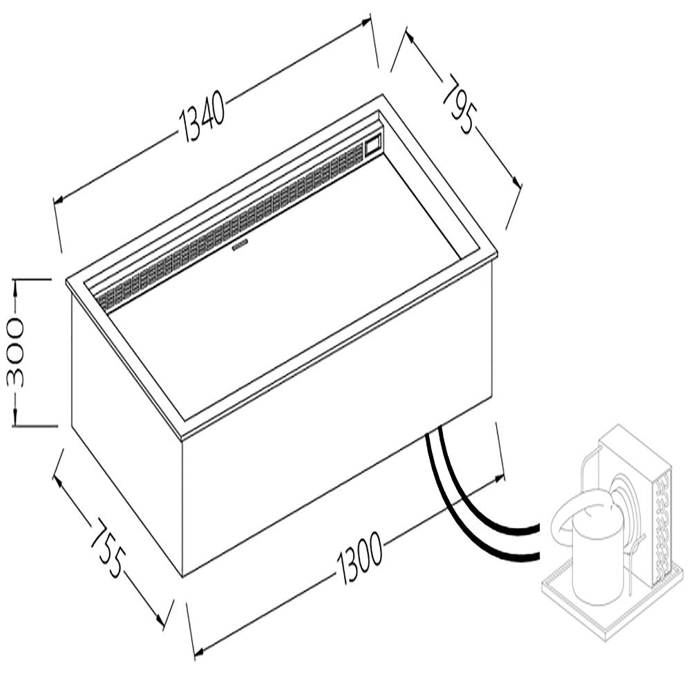 Option: bac intégré encastrable chaud-froid ventilé - Diamond