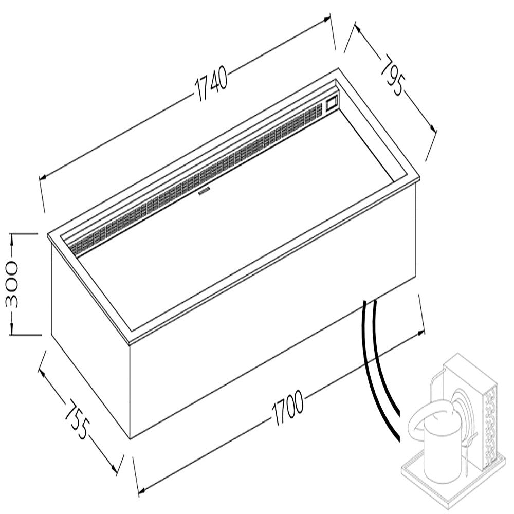 Option: bac encastrable intégré chaud-froid ventilé - Diamond