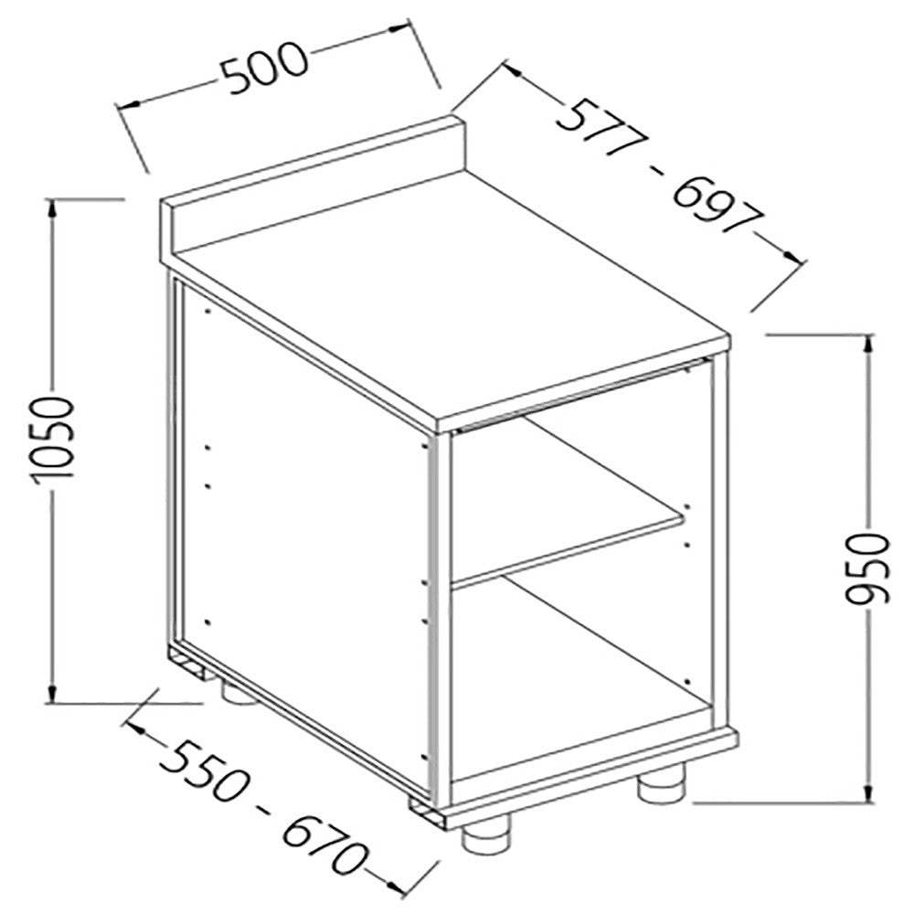 Meuble arrière neutre à dosseret - Diamond