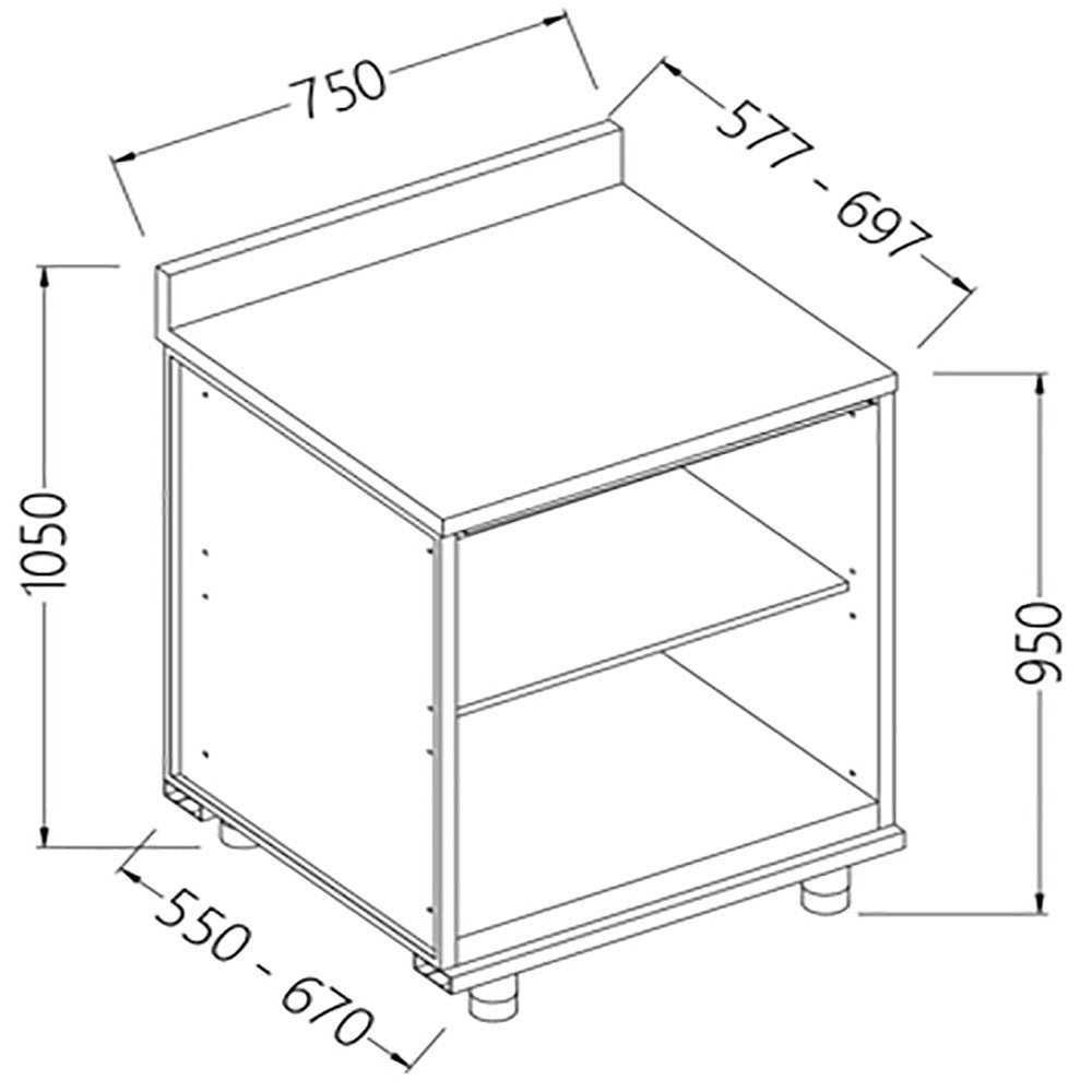 Meuble arrière neutre à dosseret- - Diamond