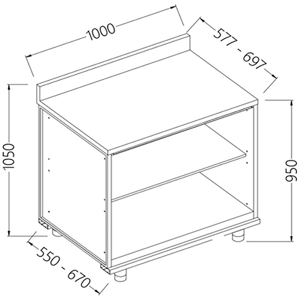 Meuble arrière -neutre avec dosseret - Diamond