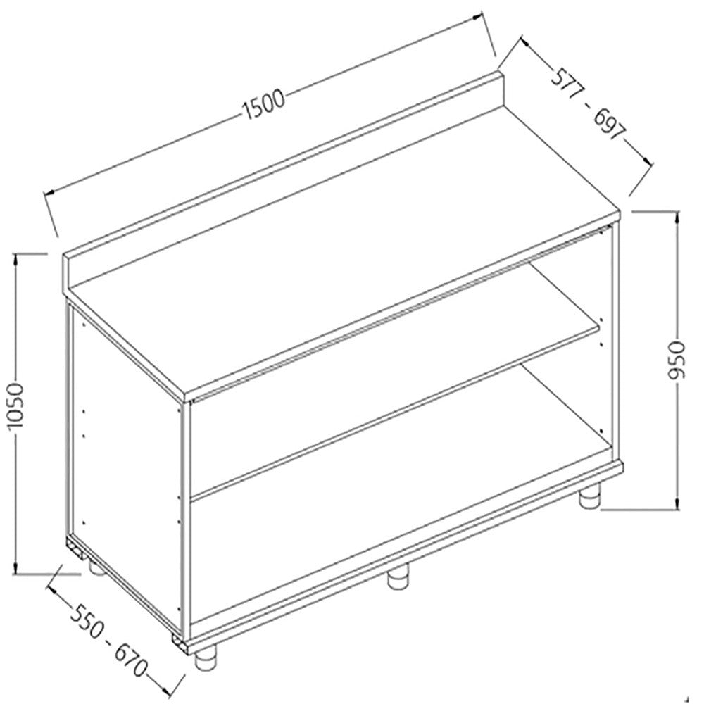 Meuble arrière - neutre à dosseret - Diamond
