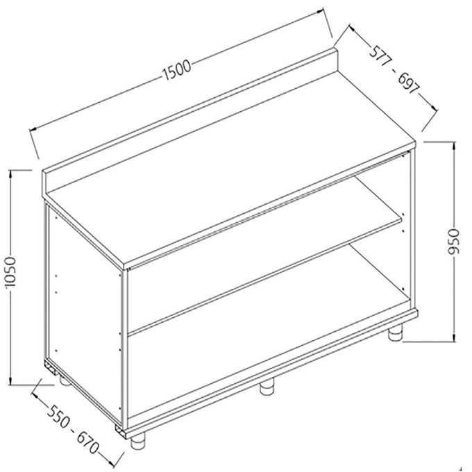 Meuble arrière - neutre à dosseret - Diamond