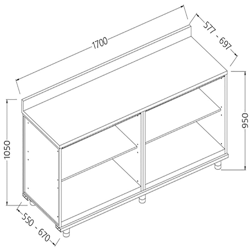 Meuble arrière -neutre avec dosseret- - Diamond
