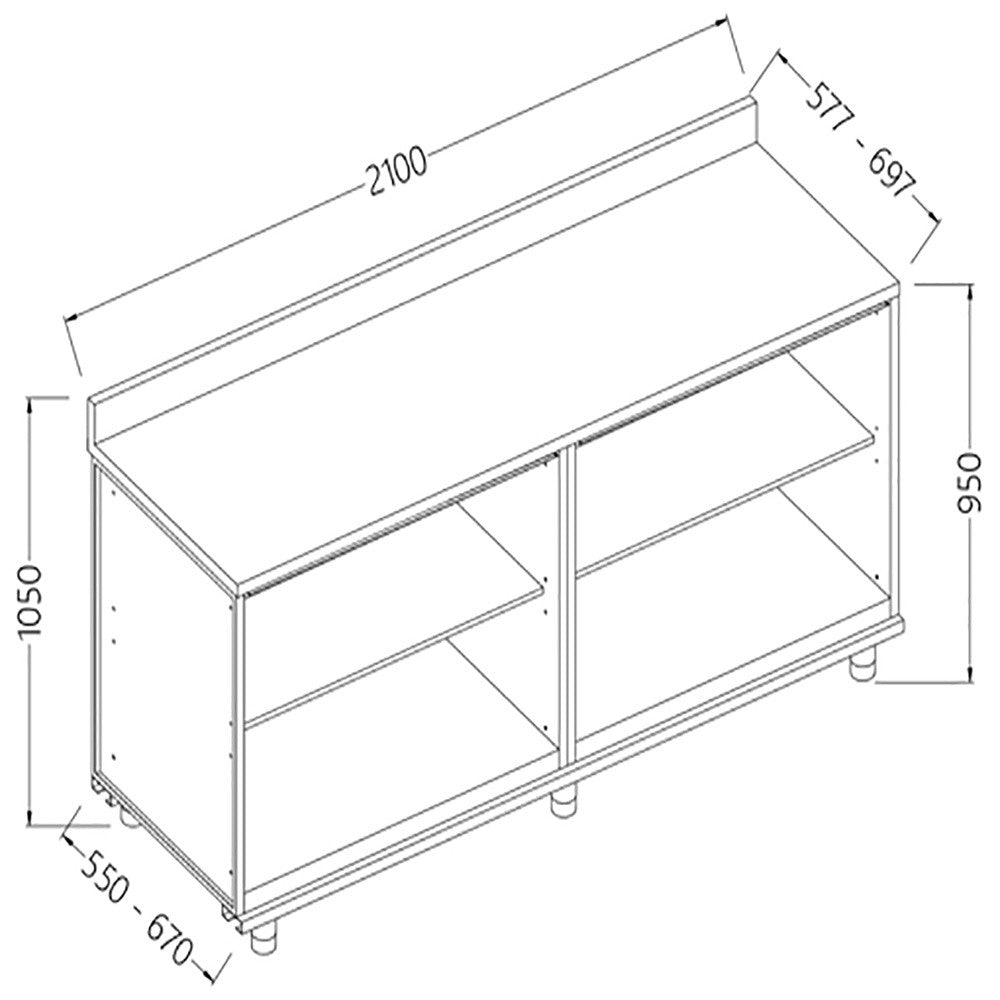Meuble arrière - neutre avec dosseret- - Diamond