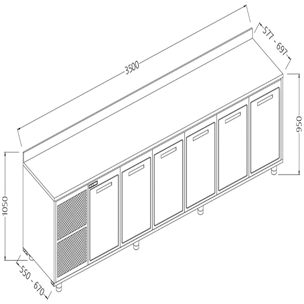 Meuble- arrière neutre et dosseret - Diamond