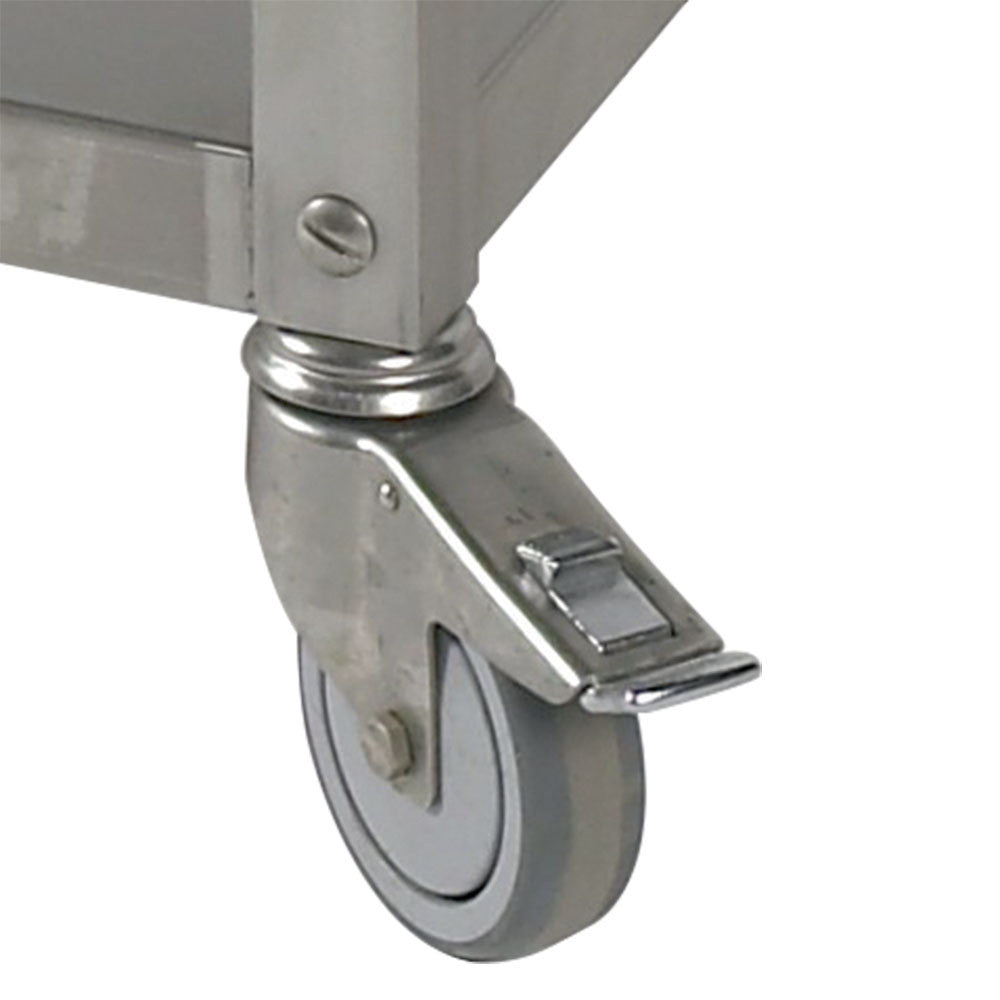 Kit de 6 roues inox Ø 100 -3 à freins- - Diamond