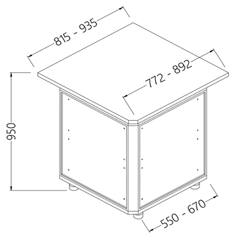 Comptoir de bar neutre - section caisse 90° - Diamond