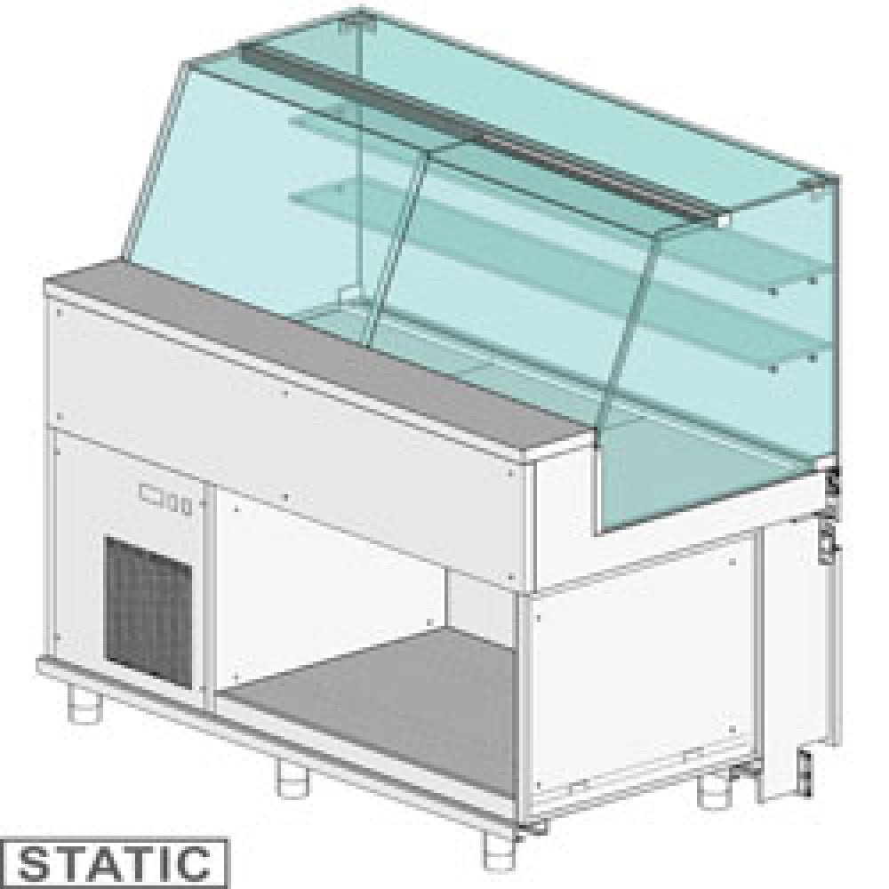 Comptoir vitrine réfrigérée GN - vitre haute - statique - Diamond