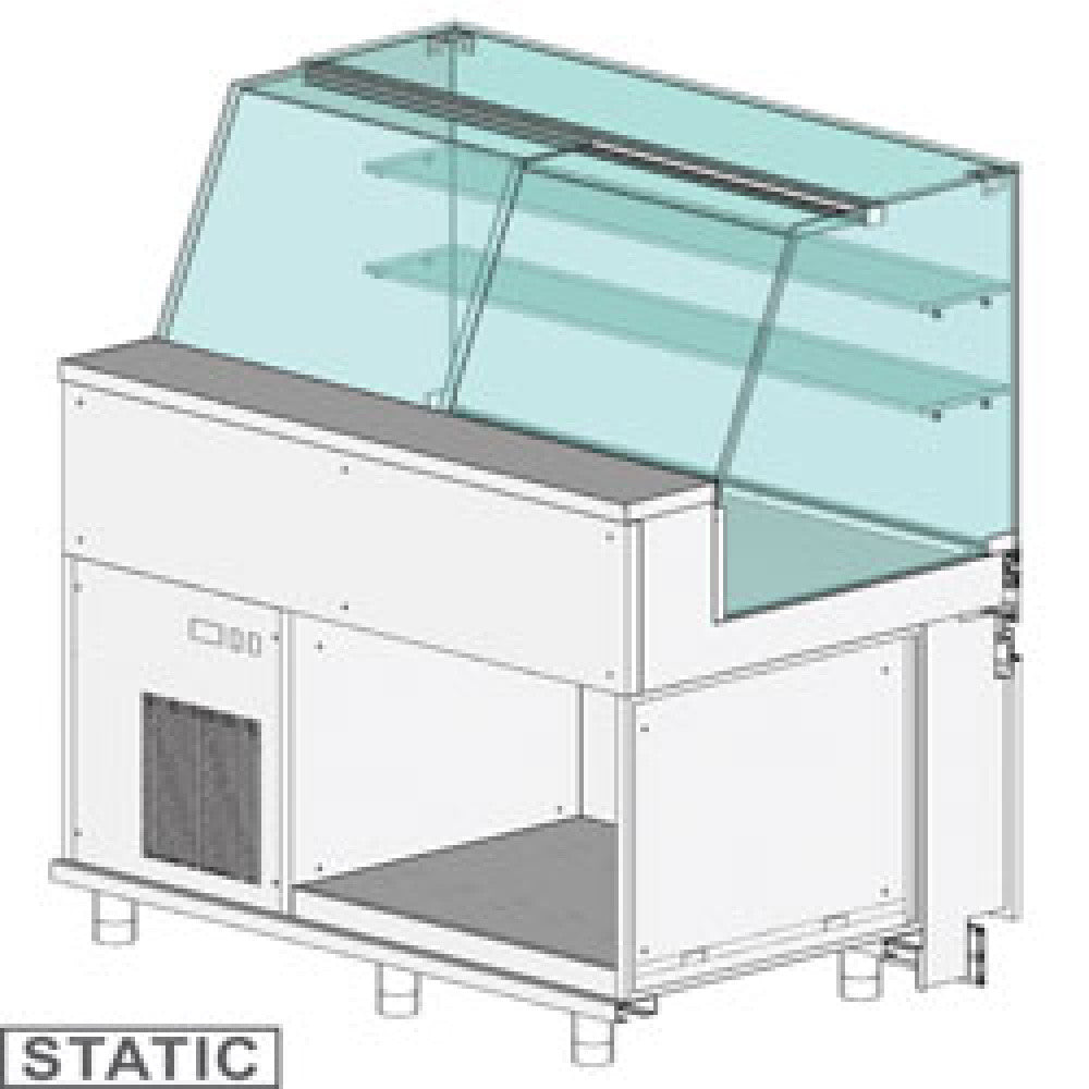 Comptoir vitrine réfrigéré GN - vitre haute - statique - Diamond