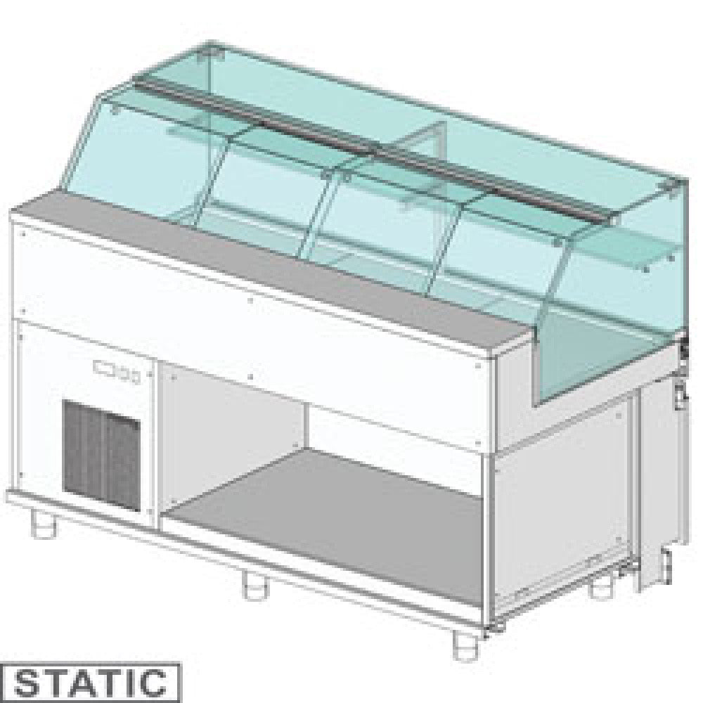 Comptoir vitrine réfrigéré GN - vitre basse - statique - Diamond