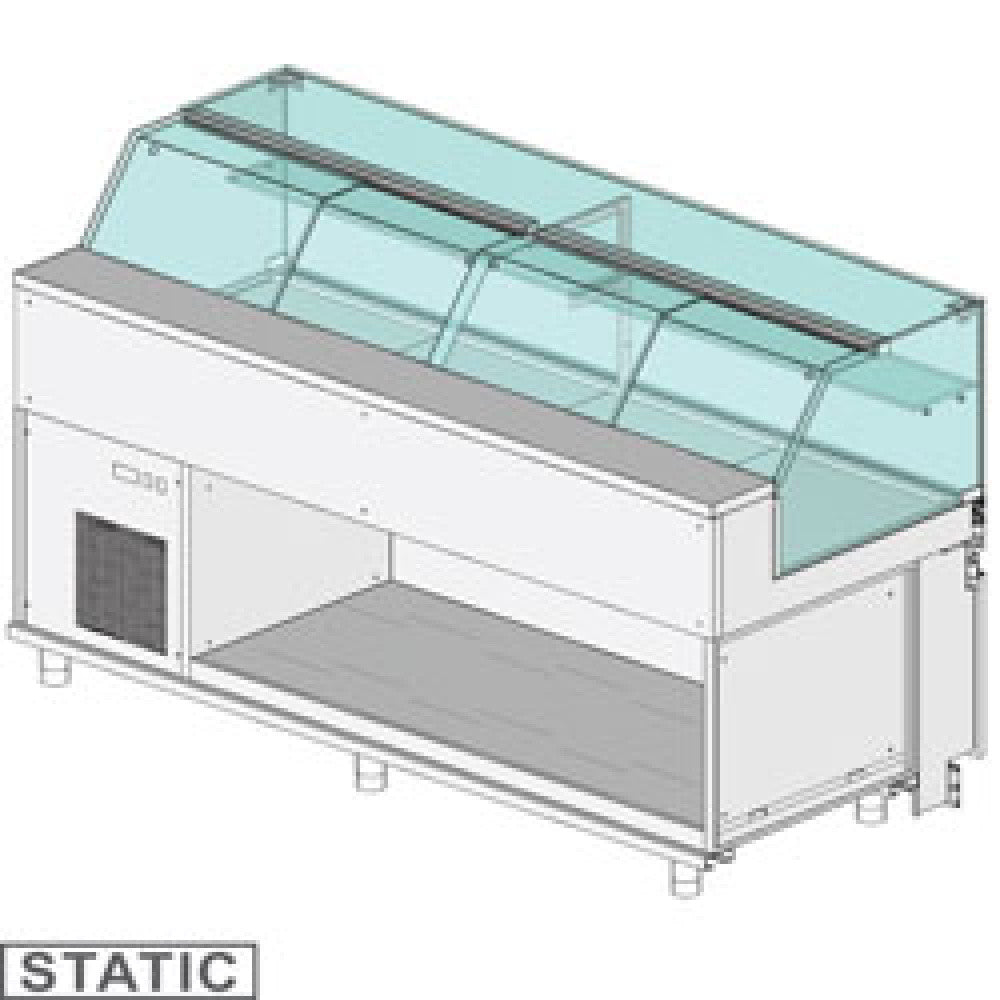 Comptoir vitrine réfrigéré GN - vitre basse - statique - Diamond