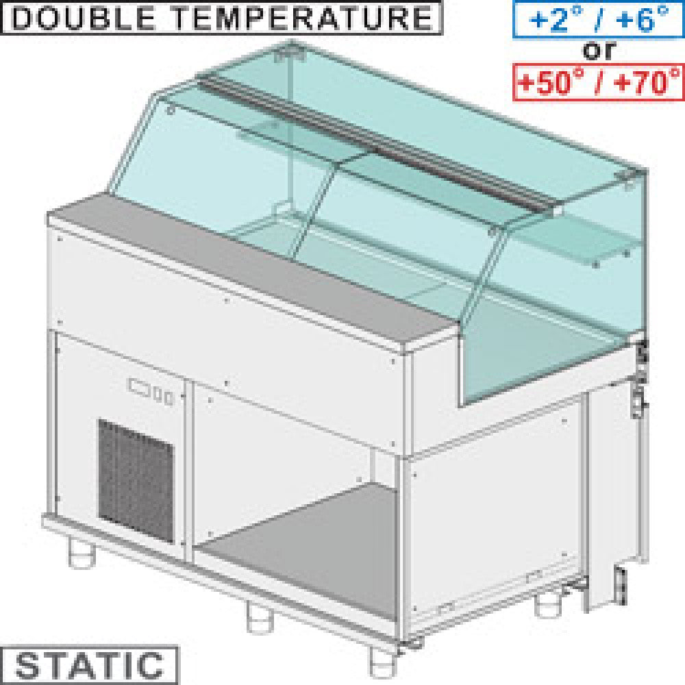 Comptoir vitrine réfrigéré/ chauffante GN vitre basse - Diamond