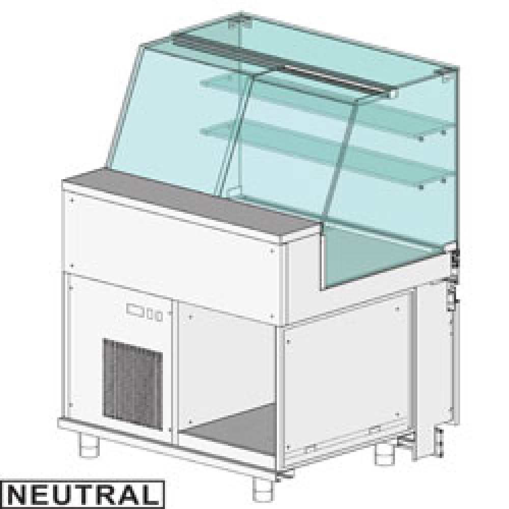 Comptoir vitrine haute neutre boulangerie GN - Diamond
