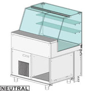Comptoir vitrine haute neutre boulangerie GN - Diamond