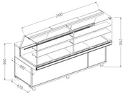 Comptoir vitrine neutre boulangerie - GN vitre haute - Diamond