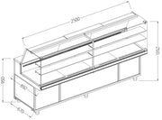 Comptoir vitrine neutre boulangerie - GN -vitre haute - Diamond