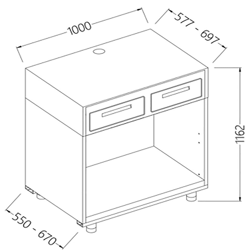 Comptoir pour machine à café 1000 mm - Diamond