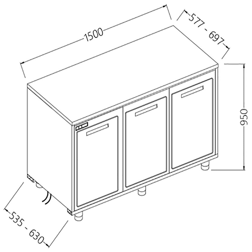 Arrière -comptoir réfrigéré BT. moteur à distance - Diamond