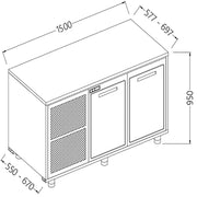 Arrière - comptoir réfrigéré b.t. avec moteur - Diamond
