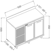 Arrière -comptoir réfrigéré BT - moteur et dosseret - Diamond