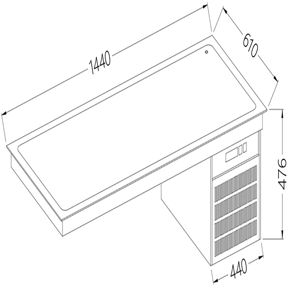 Élément top réfrigéré 4x GN 1/1 - Diamond