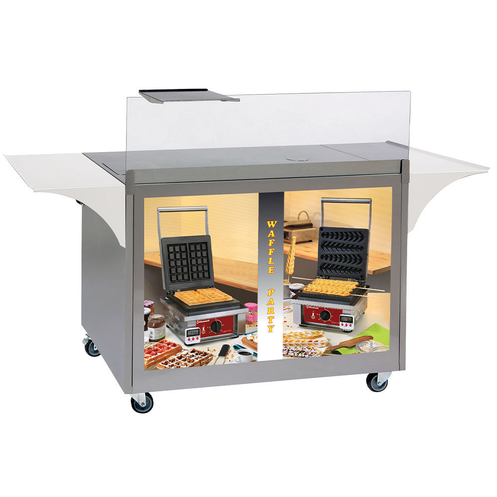 Meuble à gaufres en inox à roulettes - Diamond