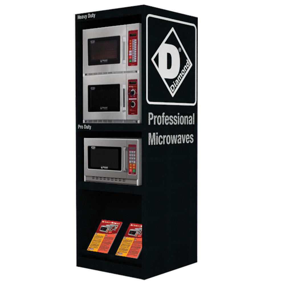 Meuble exposition 3 fours micro-ondes - noir - Diamond
