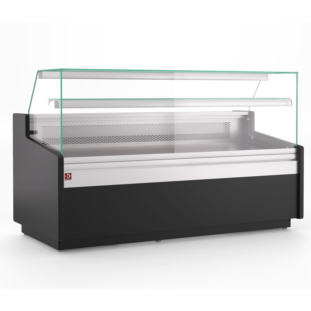 Comptoir vitrine ventilé avec réserve - noir - Diamond