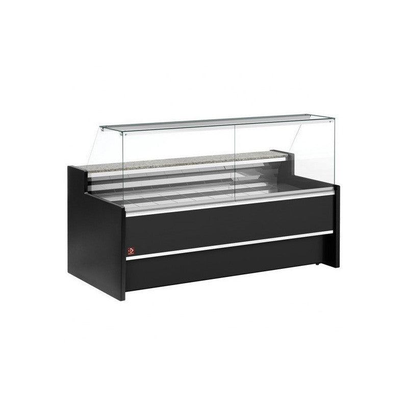 Comptoir vitrine réfrigéré ventilé -vitre droite 90° - Diamond