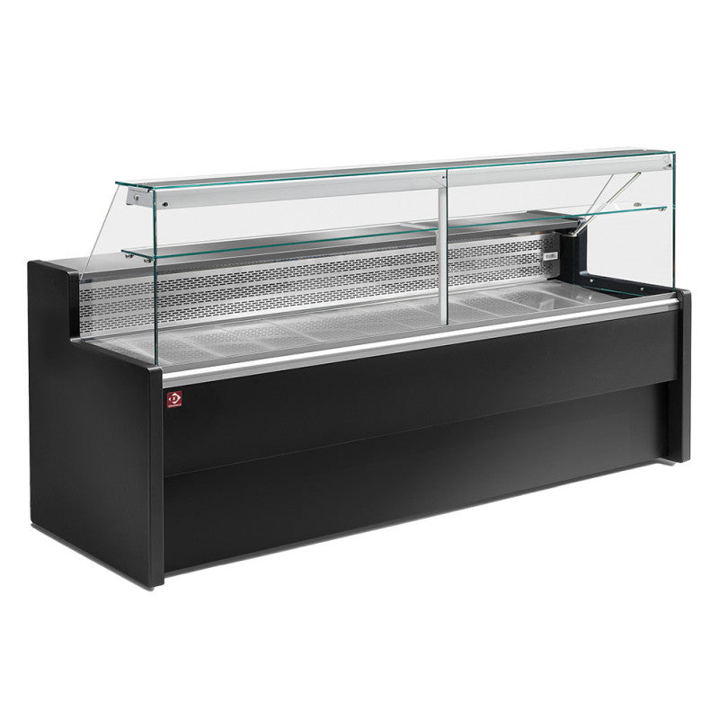 Comptoirs vitrine réfrigérés à vitre droite 90 noir - Diamond