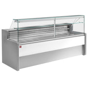 Comptoir vitrine réfrigéré à vitre droite 90 gris / blanc - Diamond