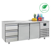 Table réfrigérée 2 portes 3 tiroirs Energy line inox 1865x700x850 mm 474 L 0.227 kW Combisteel - Table réfrigérée positive professionnel CHR - matériel cuisine pro - Cuistéo