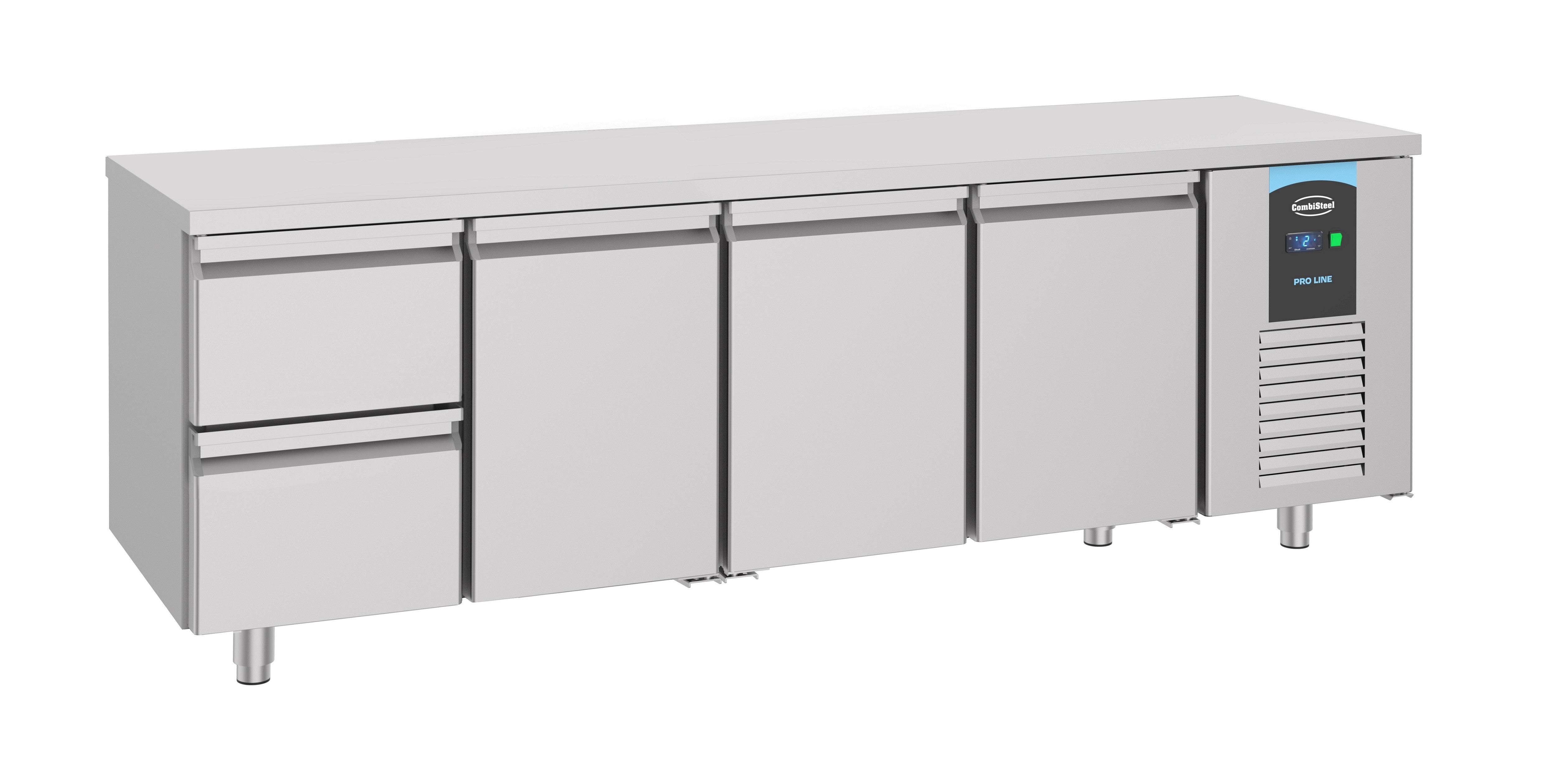 Table réfrigérée 3 portes 2 tiroirs Energy line inox 2330x700x850 mm 632 L 0.308 kW Combisteel - Table réfrigérée positive professionnel CHR - matériel cuisine pro - Cuistéo