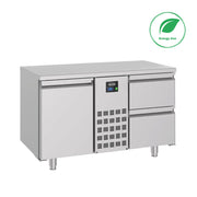 Table réfrigérée prof 700 mm 1 porte et 2 tiroirs inox 281 L 0.213 kW Combisteel - Table réfrigérée positive professionnel CHR - matériel cuisine pro - Cuistéo