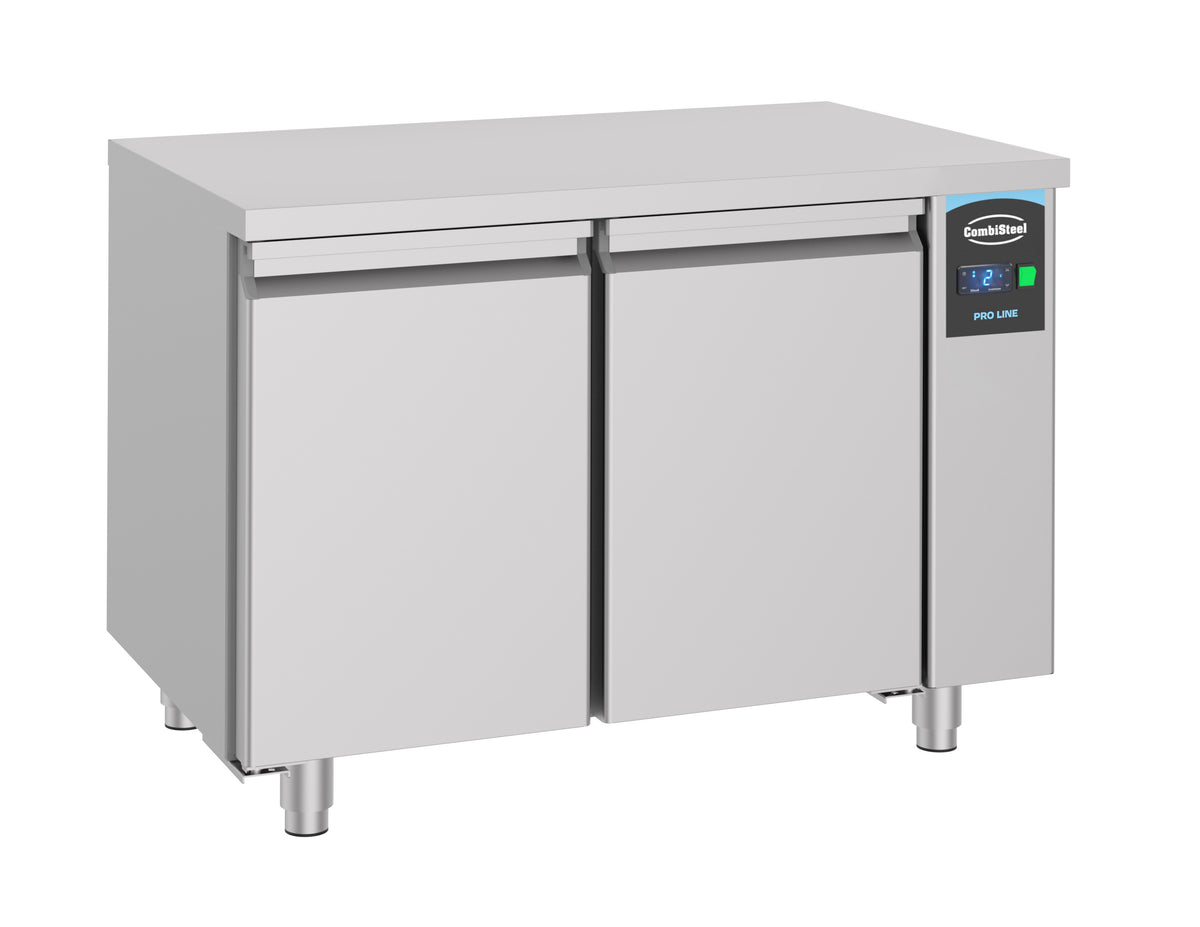 Table réfrigérée prof.700- 2 portes excl. moteur inox 1125x700x850 mm 281 L 0.13 kW Combisteel - Table réfrigérée positive professionnel CHR - matériel cuisine pro - Cuistéo