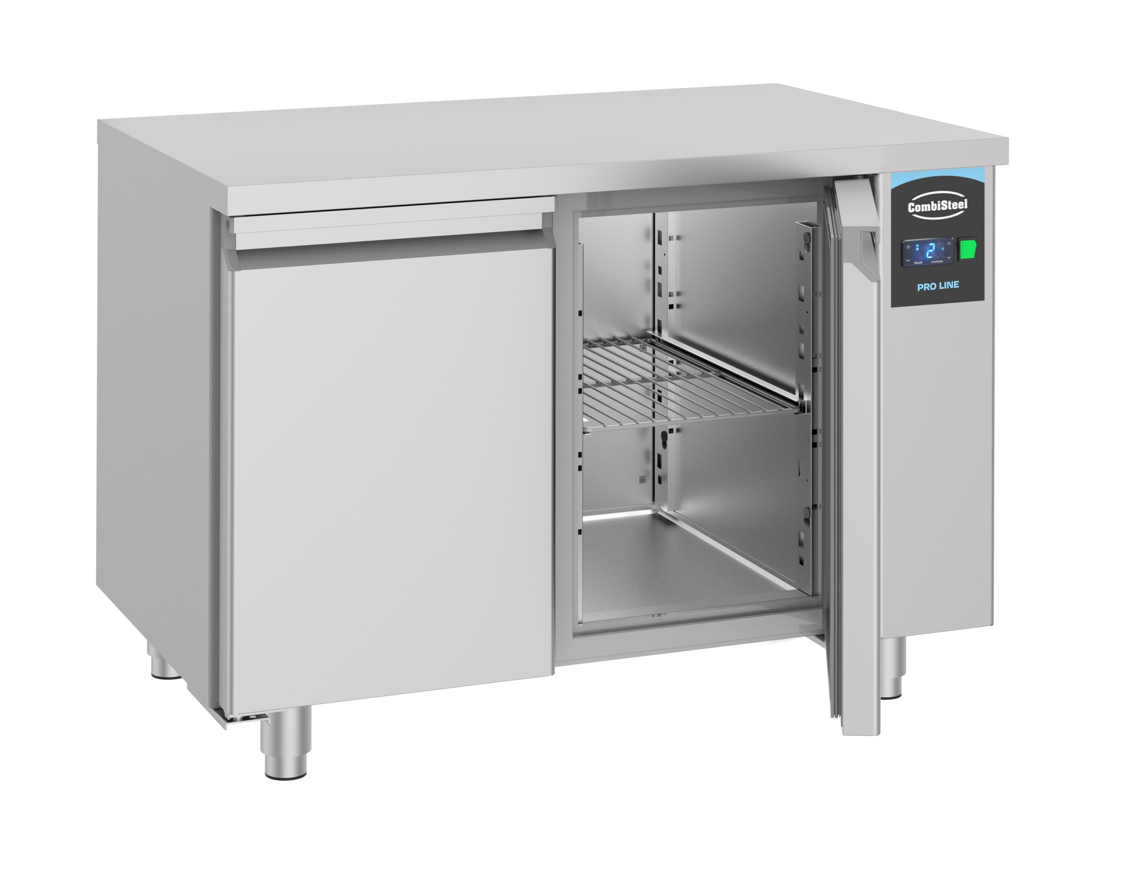 Table réfrigérée prof.700- 2 portes excl. moteur inox 1125x700x850 mm 281 L 0.13 kW Combisteel - vue 2 - Table réfrigérée positive pro CHR - Cuistéo