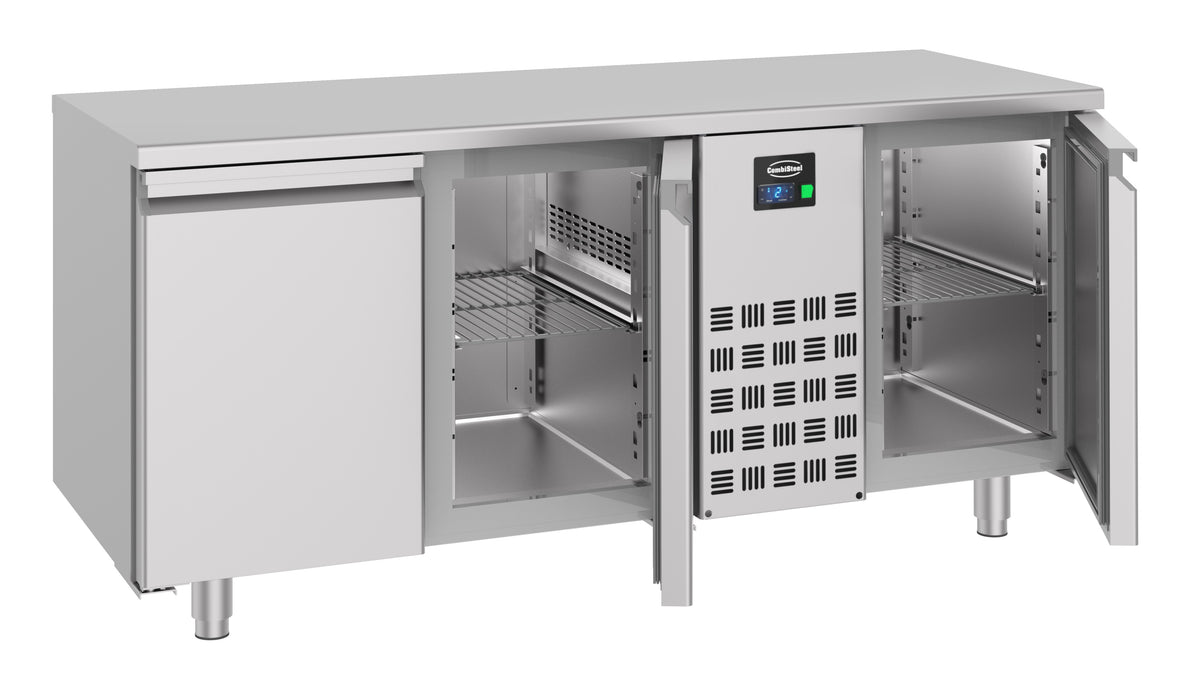 Table réfrigérée prof 700 mm 3 portes monobloc inox 474 L 0.227 kW Combisteel - vue 2 - Table réfrigérée positive pro CHR - Cuistéo