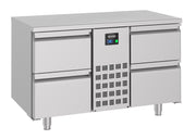 Table réfrigérée prof 700mm 4 tiroirs- monobloc inox 281 L 0.12 kW Combisteel - Table réfrigérée positive professionnel CHR - matériel cuisine pro - Cuistéo