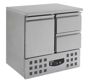 Table réfrigérée 1 porte et 2 tiroirs inox 900x700x875 mm 257 L 0.34 kW Combisteel - Table réfrigérée positive professionnel CHR - matériel cuisine pro - Cuistéo