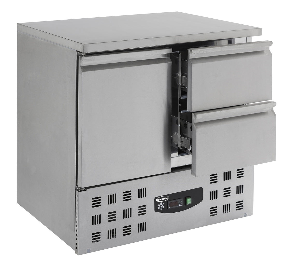 Table réfrigérée 1 porte et 2 tiroirs inox 900x700x875 mm 257 L 0.34 kW Combisteel - vue 2 - Table réfrigérée positive pro CHR - Cuistéo
