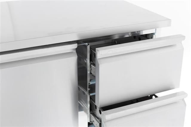 Table réfrigérée 1 porte et 2 tiroirs inox 900x700x875 mm 257 L 0.34 kW Combisteel - vue 4 - Table réfrigérée positive pro CHR - Cuistéo
