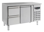 Table réfrigérée 1 porte et 2 tiroirs inox 1360x700x850 mm 282 L 0.34 kW Combisteel - Table réfrigérée positive professionnel CHR - matériel cuisine pro - Cuistéo